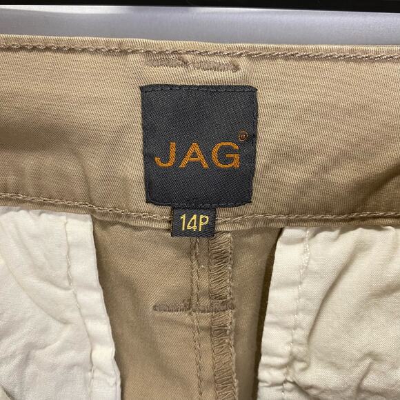 Jag Woman's  Pants 14P Wide Hem Capri Crop Slim fit Zip Button Front - Picture 3 of 9